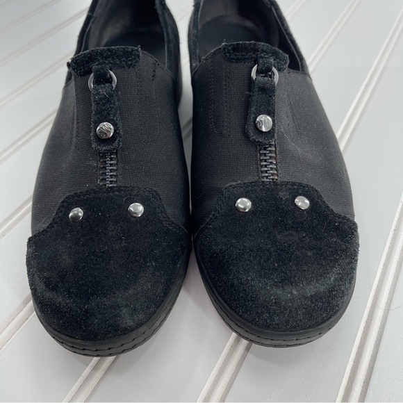 STUART WEITZMAN BLACK GOFORTH SUEDE WEDGE SLIP-ON SIZE 7 - Picture 3 of 13